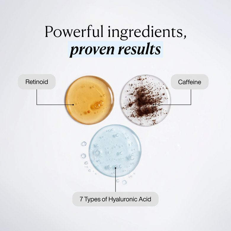 Retinoid, caffeine and 7 types of hyaluronic acid